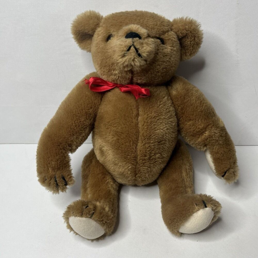 Vintage 1987 The Smithsonian 14"  Beige Jointed  Plush Teddy Bear